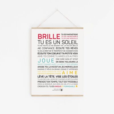 Affiche Brille, tu es un soleil - A4