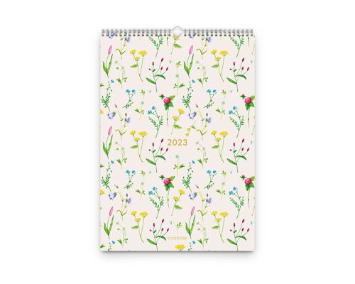 2023 Wildflowers Wall Calendar, A4 size, Portrait, Monday Start