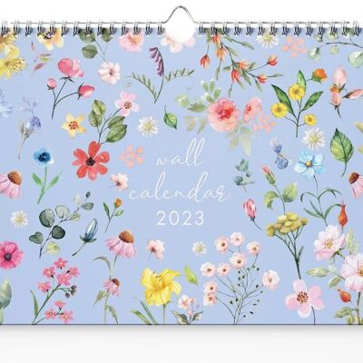 Calendrier mural floral 2023, A3, début du lundi