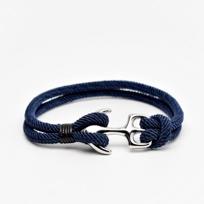 Bracciale con ancora blu | Bracciale in cordoncino blu navy