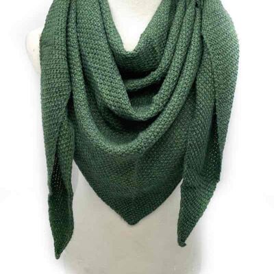 Plain triangle scarves from Italy - bottle green