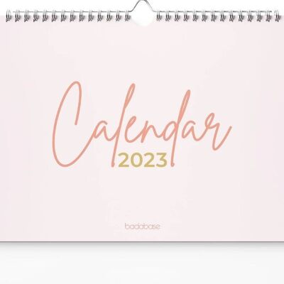 Calendario planificador de pared horizontal 2023, tamaño A3, inicio el lunes