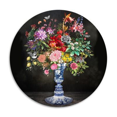 Melli Mello flowers from delft wall circle Ø50cm
