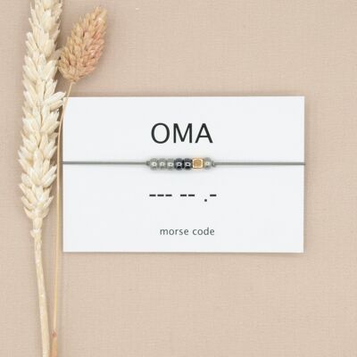 Morsecode-Armband Oma (Silber, Roségold oder Gold)