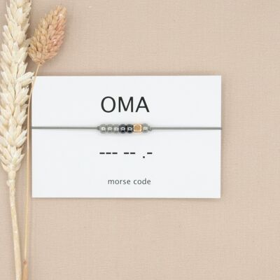 Morsecode-Armband Oma (Silber, Roségold oder Gold)