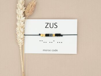 Bracelet code Morse soeur (argent, or rose ou or) 1