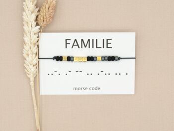 Famille de bracelets en code morse (argent, or rose, or) 12