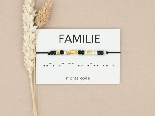 Morse code armband familie (zilver, rosé goud,goud)