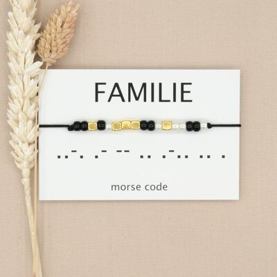 Famille de bracelets en code morse (argent, or rose, or)