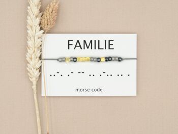 Famille de bracelets en code morse (argent, or rose, or) 10