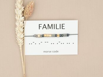 Famille de bracelets en code morse (argent, or rose, or) 6