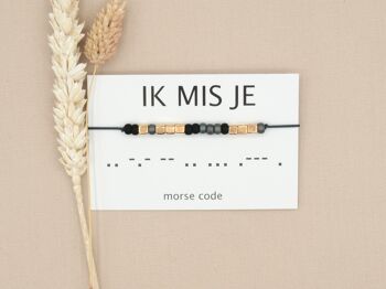 Bracelet code Morse tu me manques (argent, or rose ou or) 7