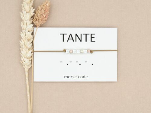 Morse code armband tante (zilver, rosé goud,goud)