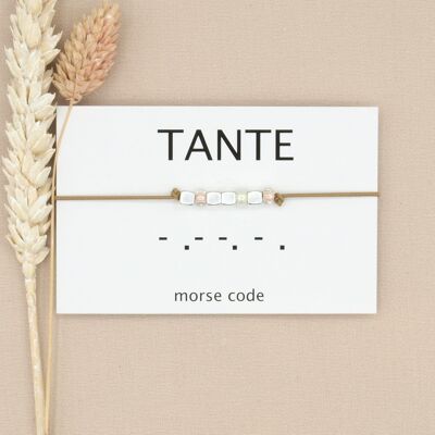 Morse code armband tante (zilver, rosé goud,goud)