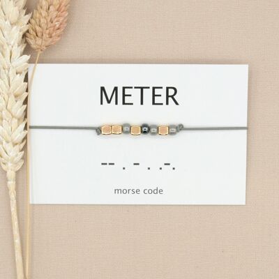 Morse code armband meter (zilver, rosé goud,goud)