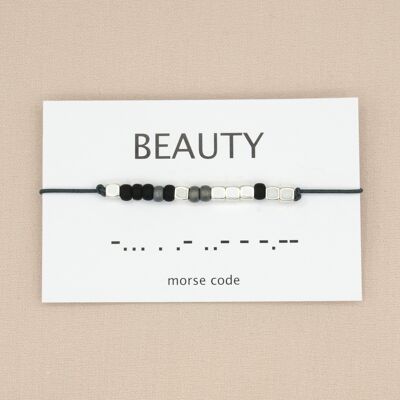 Bracciale codice Morse bellezza (argento, oro rosa, oro)