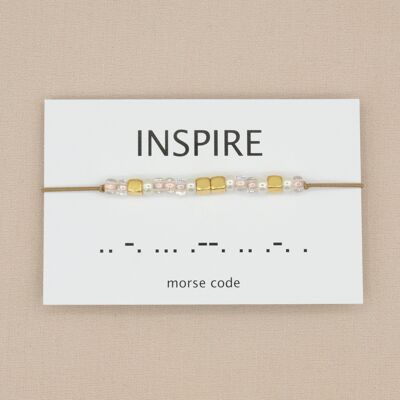 Bracciale codice Morse ispirare (argento, oro rosa, oro)