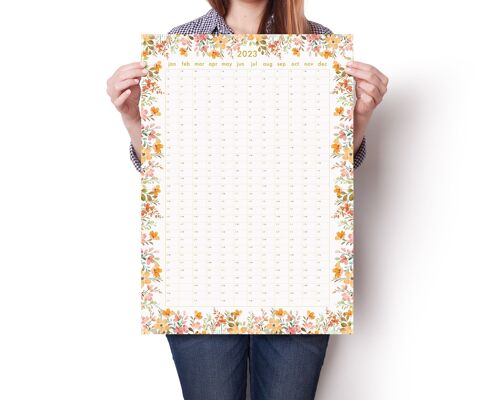 2023 Floral Wall Planner, 50x70 cm,