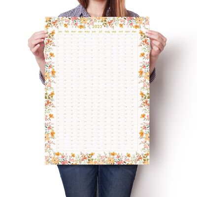 2023 Floral Wall Planner, 50x70 cm,