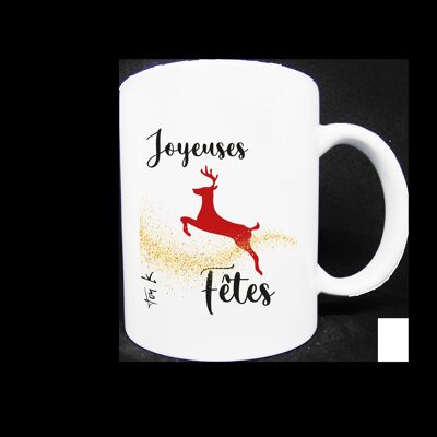 Mug Joyeuses Fêtes Rennes Rouge