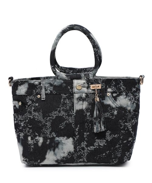 Black Jeans Material Womens Handbag Casual tote bag with Long Adjustable Strap--ZQ-338 black