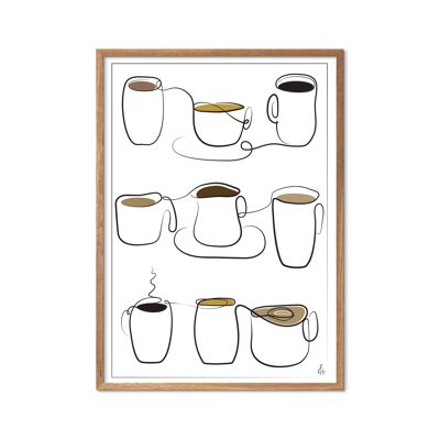 Coffee Cups 30X40 + Frame