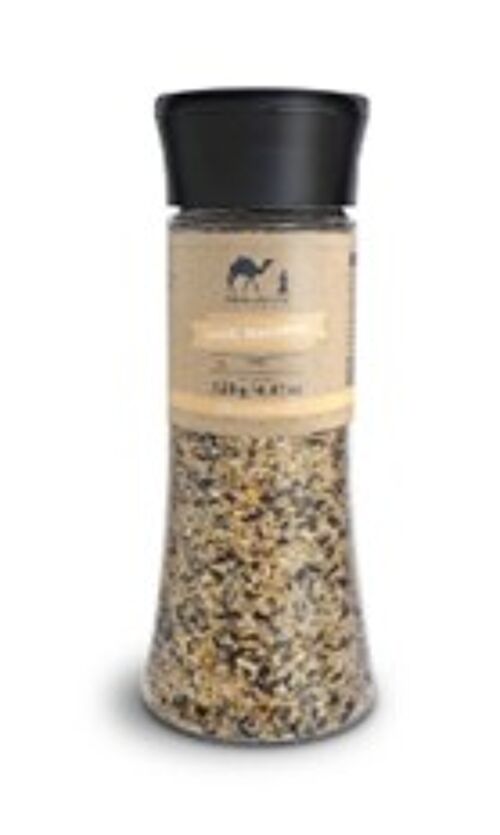 Mini Sesame and Garlic Seasoning Shaker by Silk Route Spice Company - 125g Mixed Bagel Shaker