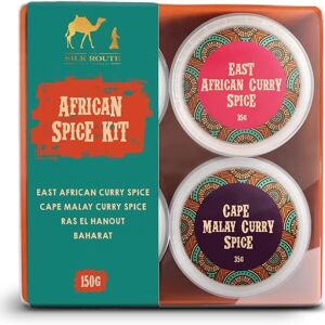 Kit d'épices africaines avec livret de recettes par Silk Route Spice Company - 4 pots à épices individuels