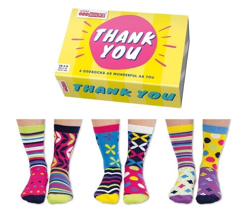 THANK YOU | 6 Odd Socks Adult Gift Box - United Oddsocks| UK 4-8, EUR 37-42, US 6.5 -10.5