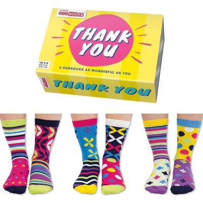 THANK YOU | 6 Odd Socks Adult Gift Box - United Oddsocks| UK 4-8, EUR 37-42, US 6.5 -10.5