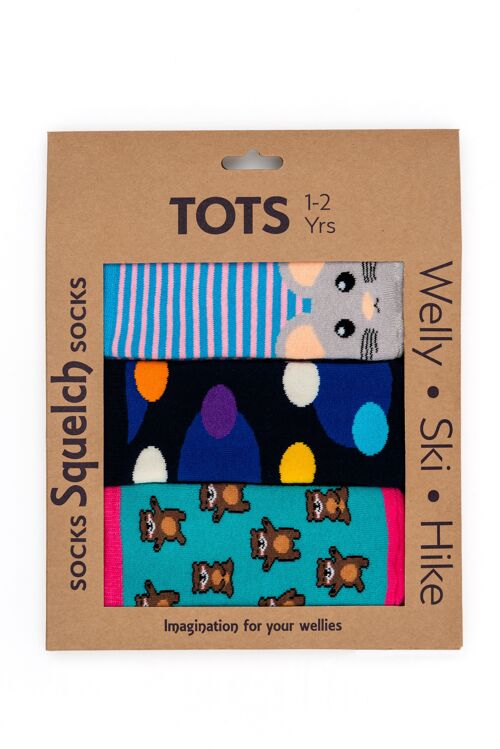 Set of Three Squelch Tot Welly Socks in a Gift Box 1