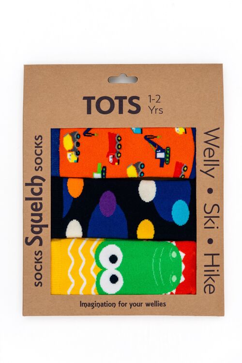 Set of Three Squelch Tot Welly Socks in a Gift Box 2