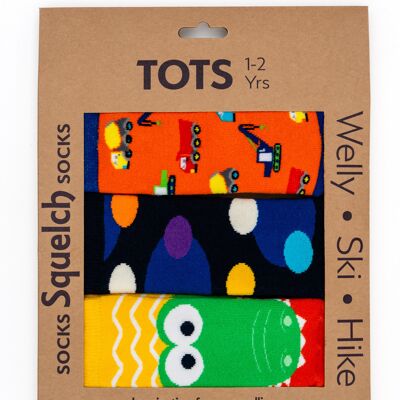 Set of Three Squelch Tot Welly Socks in a Gift Box 2