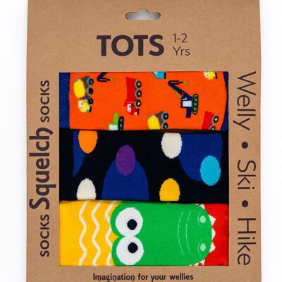 Set di tre calzini Squelch Tot Welly in confezione regalo 2