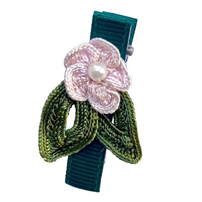 Clip Uncinetto Fiore Rosa