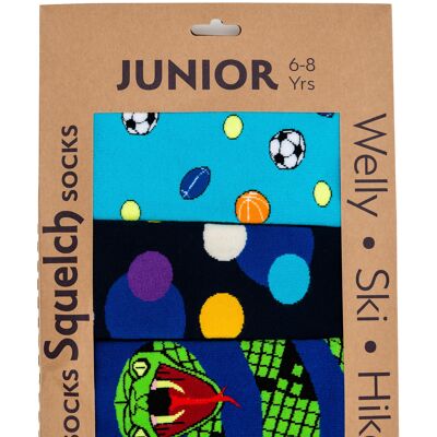Set di tre calzini Squelch Junior Welly in confezione regalo 2