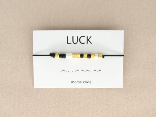 Morse code armband luck (zilver, rosé goud,goud)