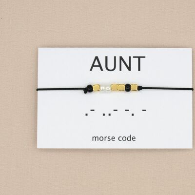 Morse code armband aunt (zilver, rosé goud,goud)