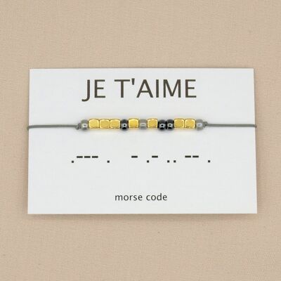 Morse code bracelet Je t'aime (silver, rose gold, gold)