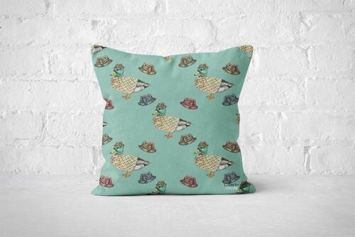 Duck In The City Patterned Cushion