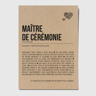 Carte postale définition Maître de cérémonie mariage laïque