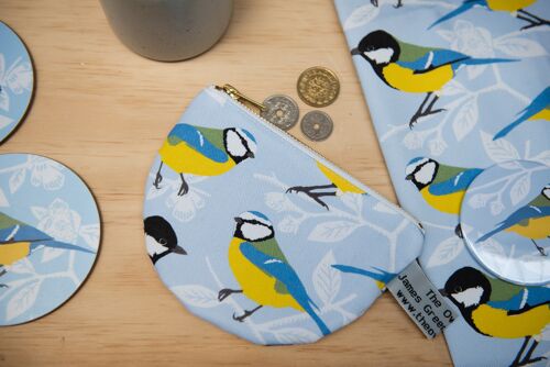 Blue and Great Tit Print Coin Purse