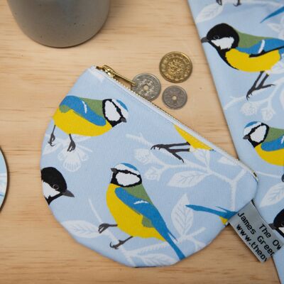 Blue and Great Tit Print Coin Purse