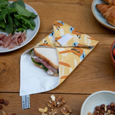 Bearded Tit Print Sandwich Wrap