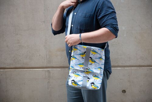 Blue and Great Tit Print Messenger Bag