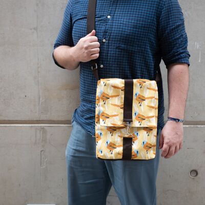 Bearded Tit Print Messenger Bag