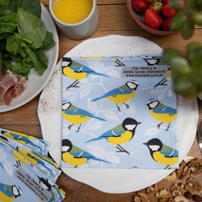 Blue and Great Tit Print Napkin (Set of 2)