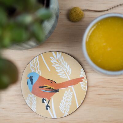 Bearded Tit Print Coaster