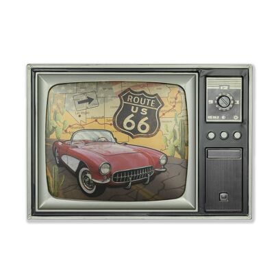 Decorazione da tavola in metallo TV vintage immaginaria