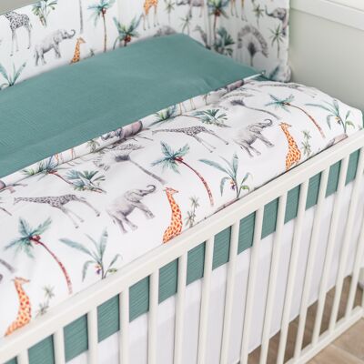 Children's duvet and pillow with integrated adornment - ready to sleep, made in France, Safari